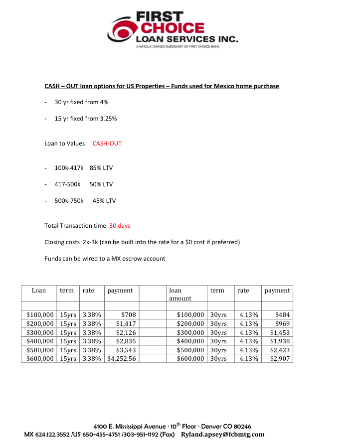 Home Loans in Los Cabos Mexico Financing Property